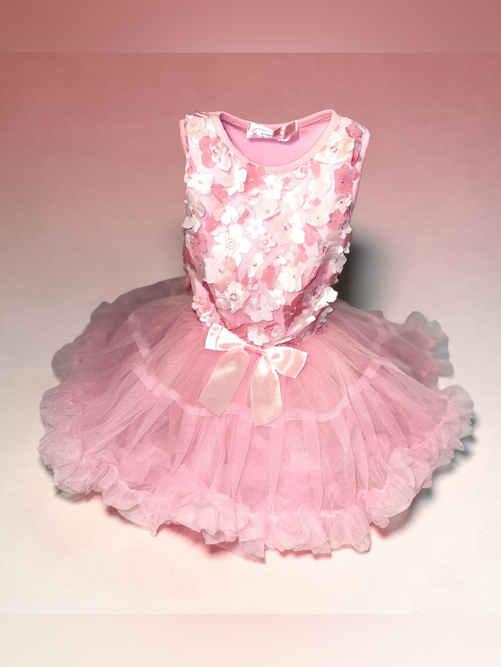 Popatu 24M Pink Floral Tutu Dress Princess Birthday Cake Smash Flower Girl